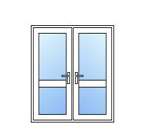 uPVC French Doors with Midrail